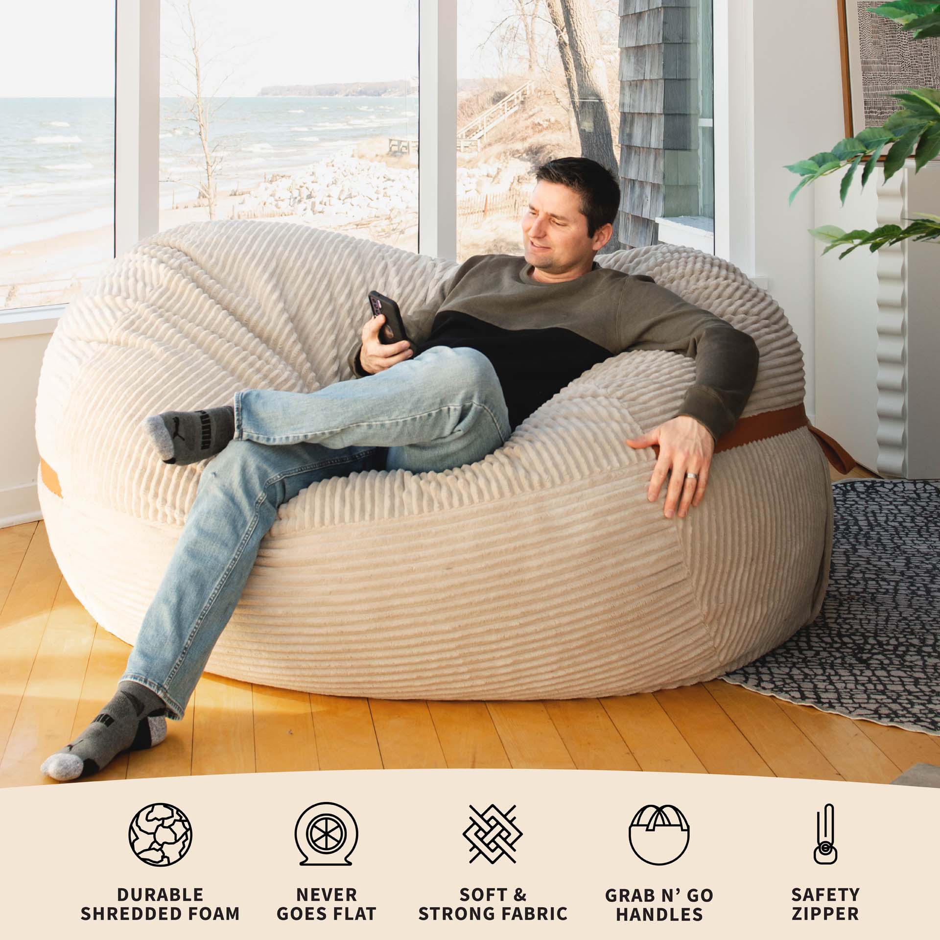 Fuf® 7Ft Foam Bean Bag