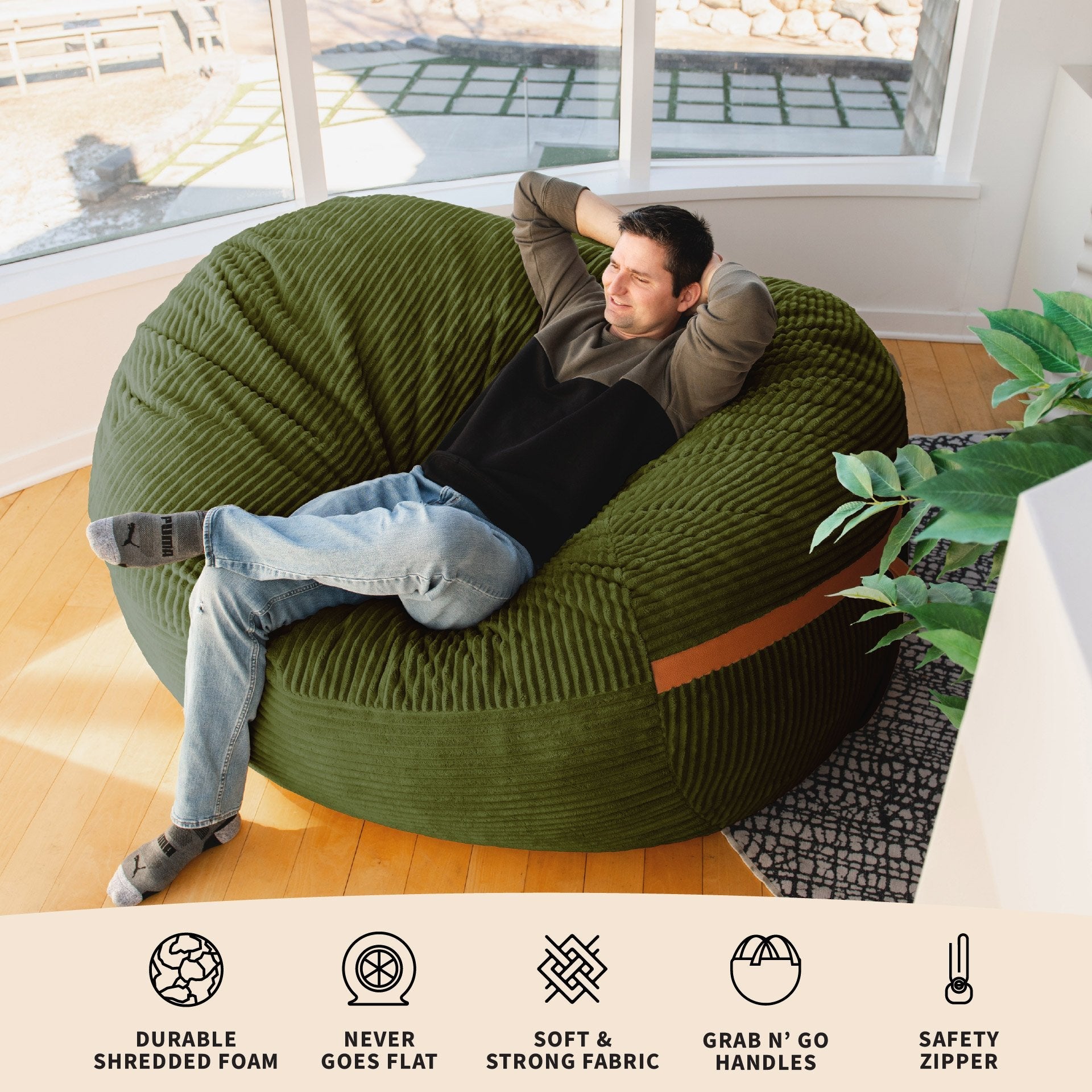 Fuf® 7Ft Foam Bean Bag