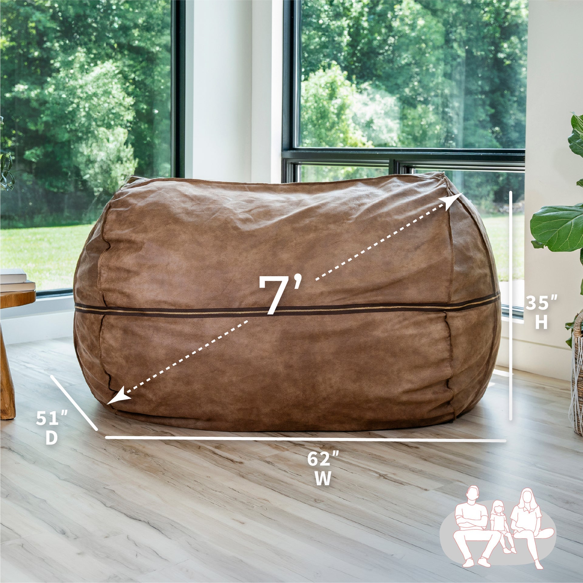 Fuf® 7Ft Foam Bean Bag