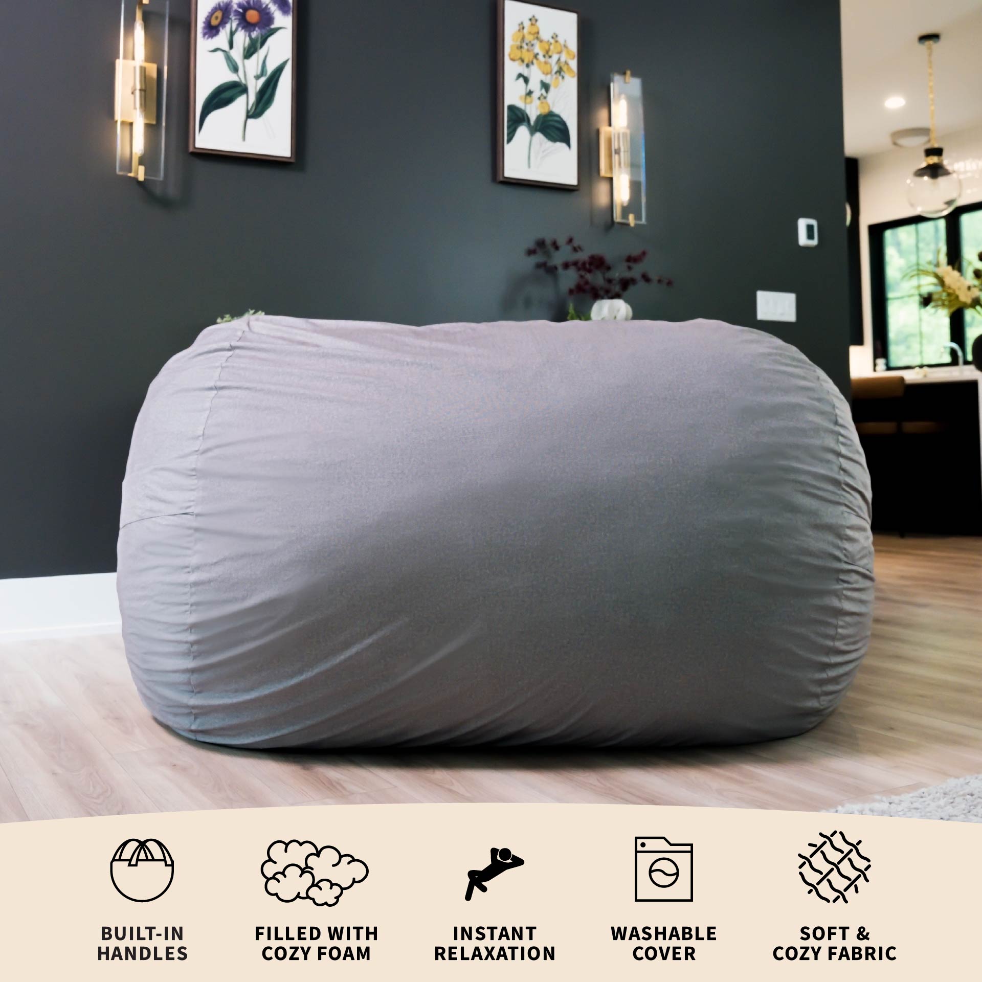 Fuf® 7Ft Foam Bean Bag
