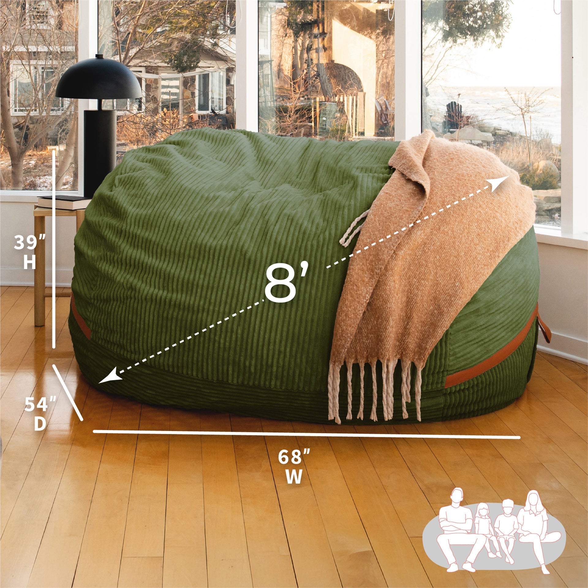 Fuf® 8Ft Giant Bean Bag