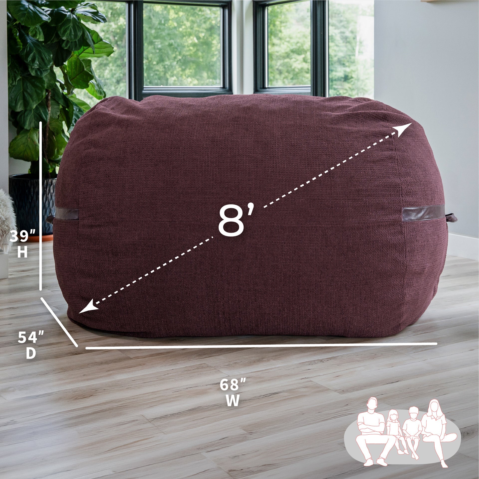 Fuf® 8Ft Giant Bean Bag