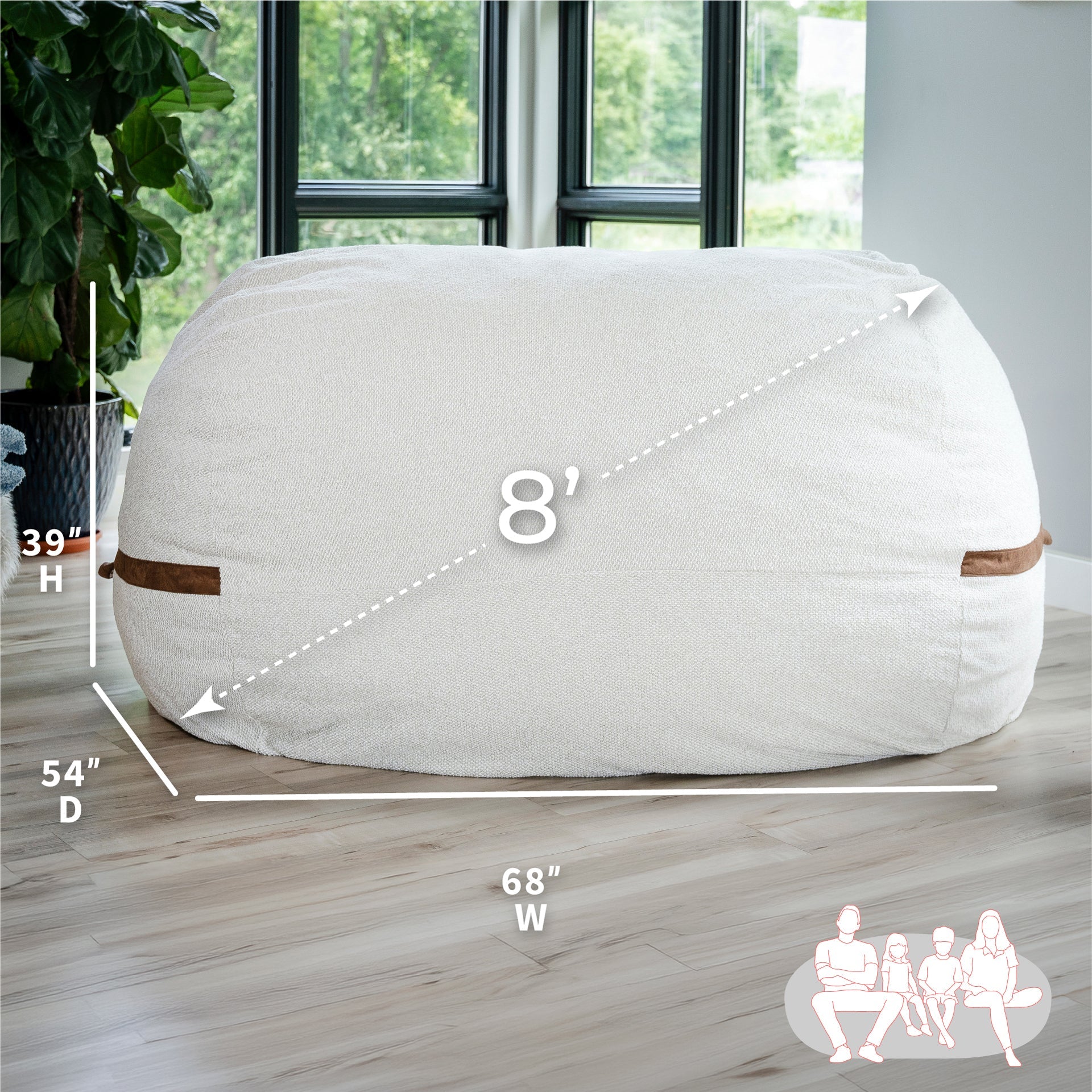 Fuf® 8Ft Giant Bean Bag