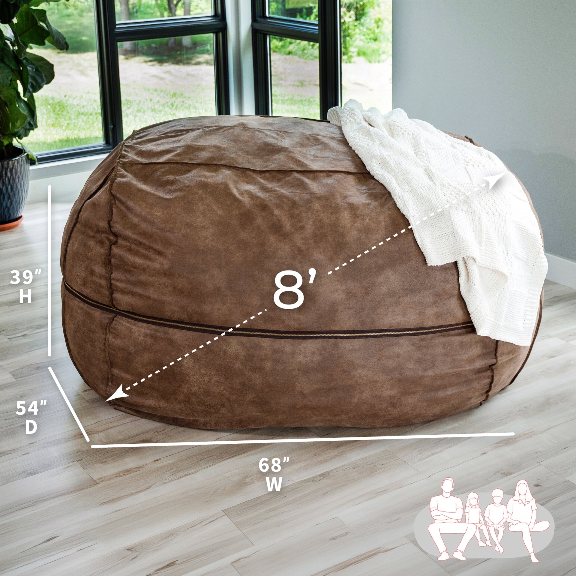 Fuf® 8Ft Giant Bean Bag