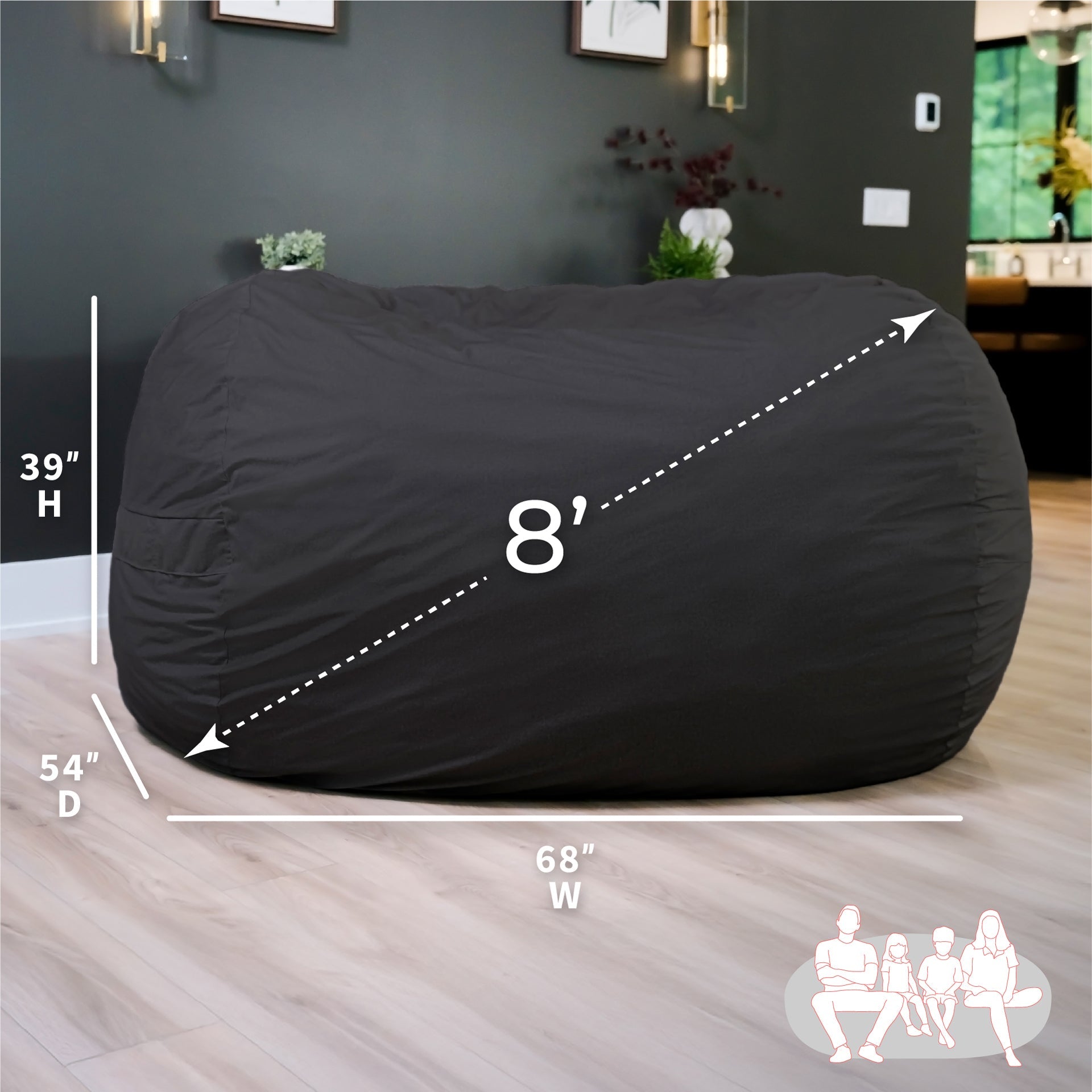 Fuf® 8Ft Giant Bean Bag