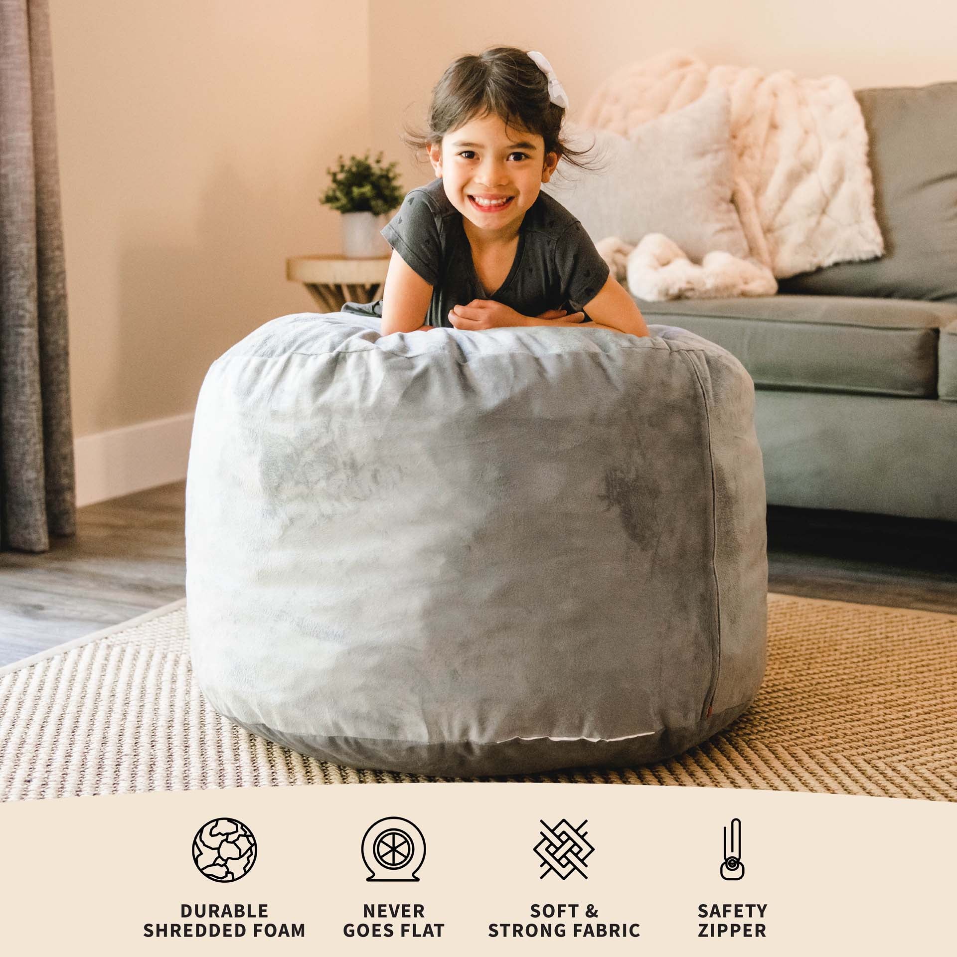 Fuf Pouf® 3Ft Foam Bean Bag
