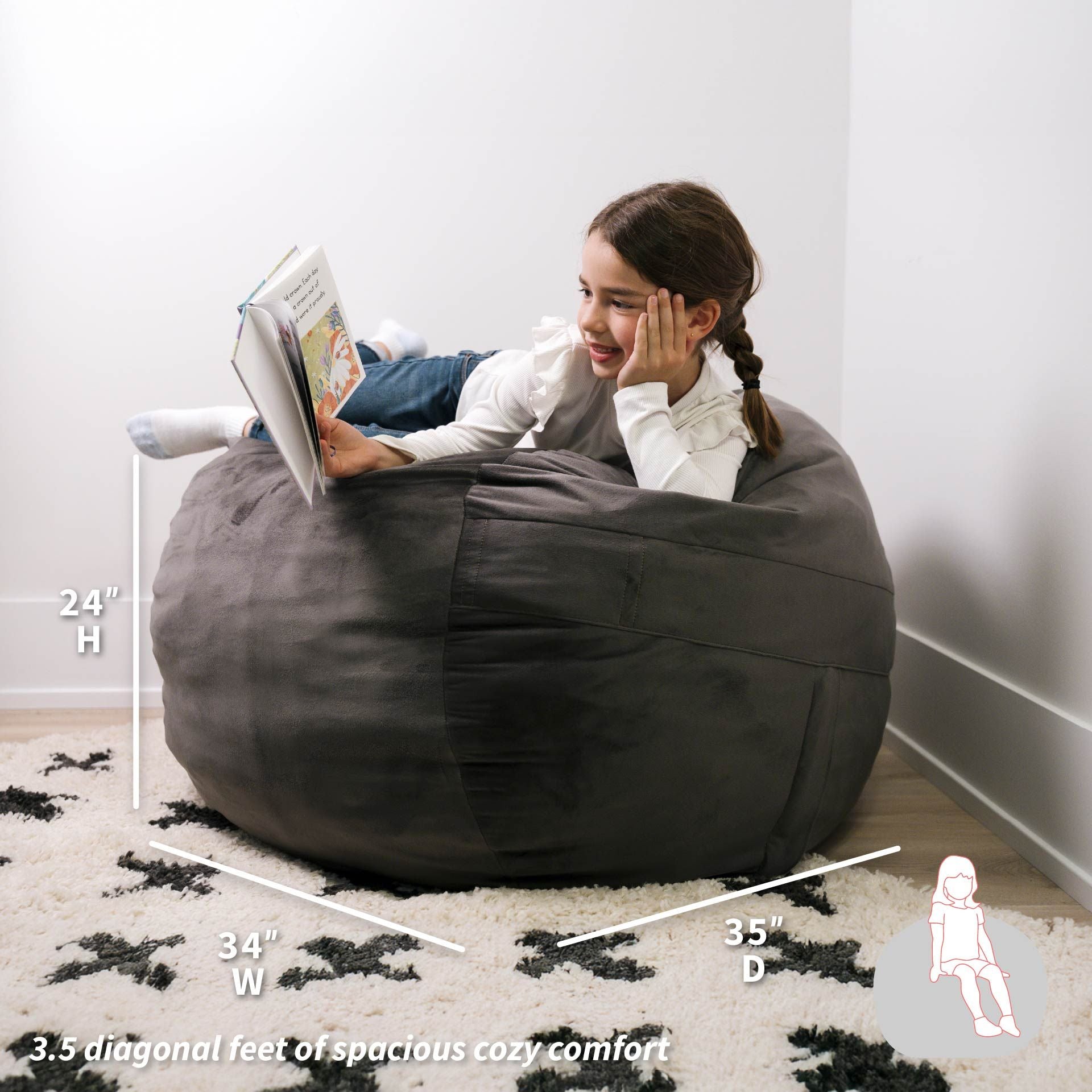 Fuf® 3.5Ft Foam Bean Bag