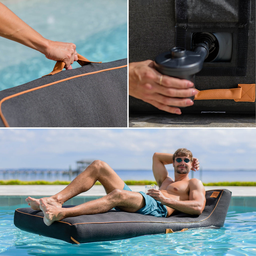 Lux Inflatable Chaise Pool Lounger with Sunbrella® Fabric