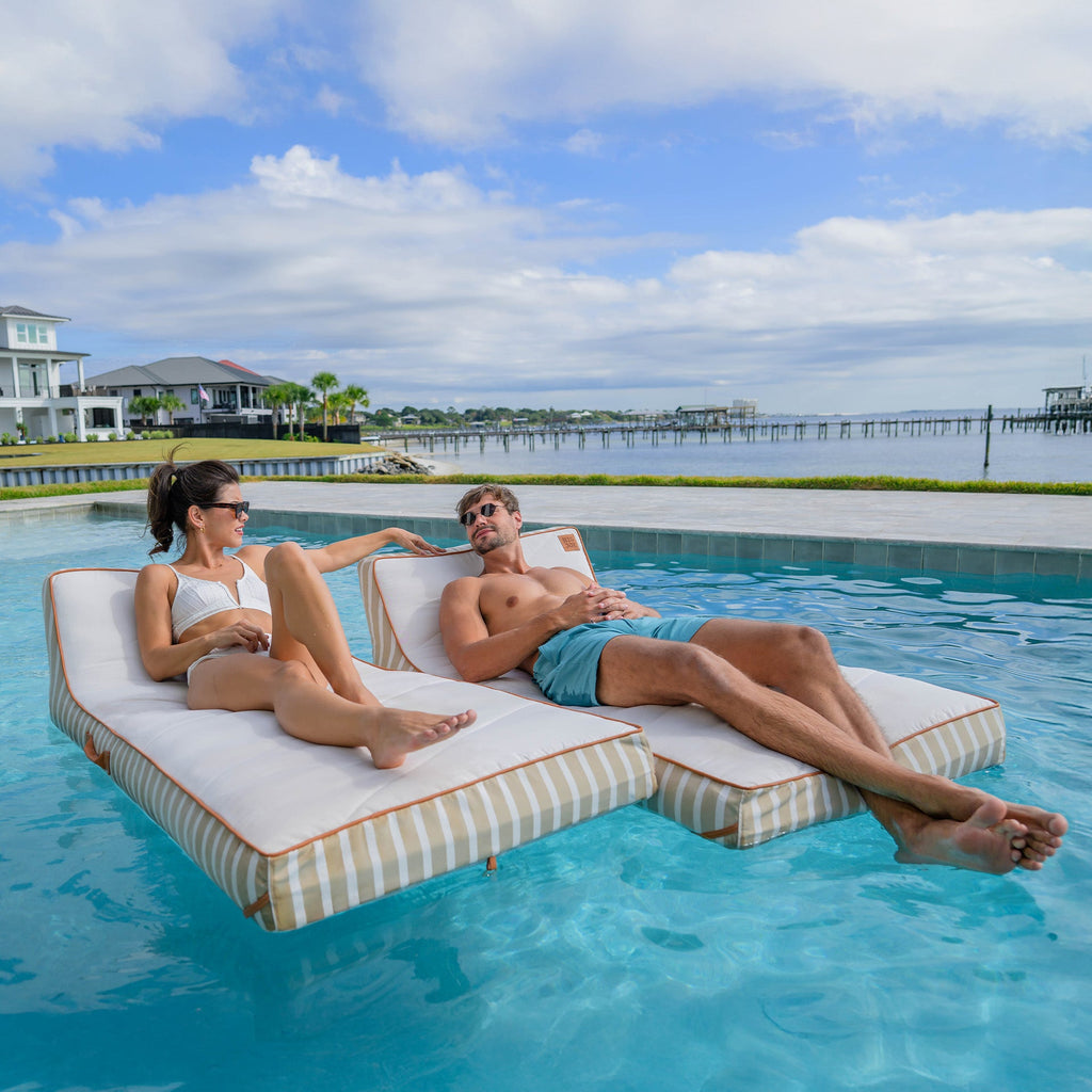 Lux Inflatable Chaise Pool Lounger with Sunbrella® Fabric